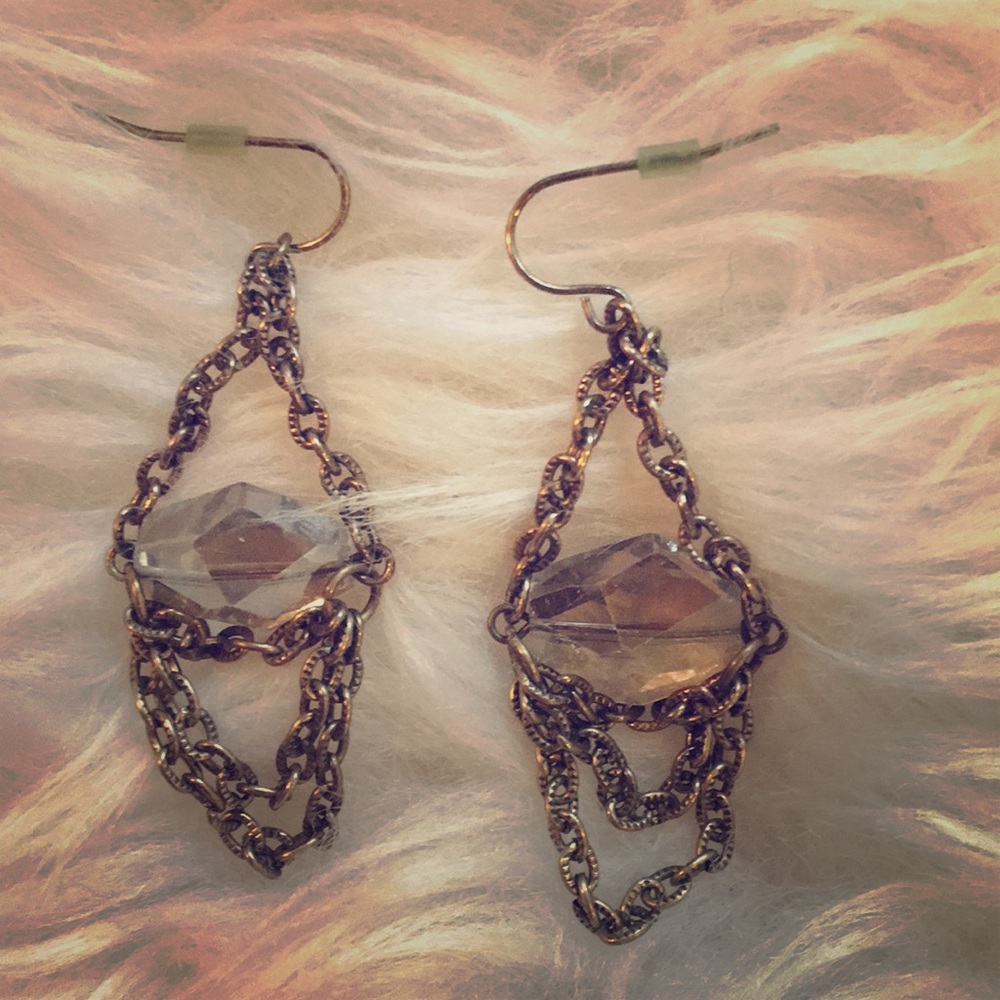 Brass chain earrings
